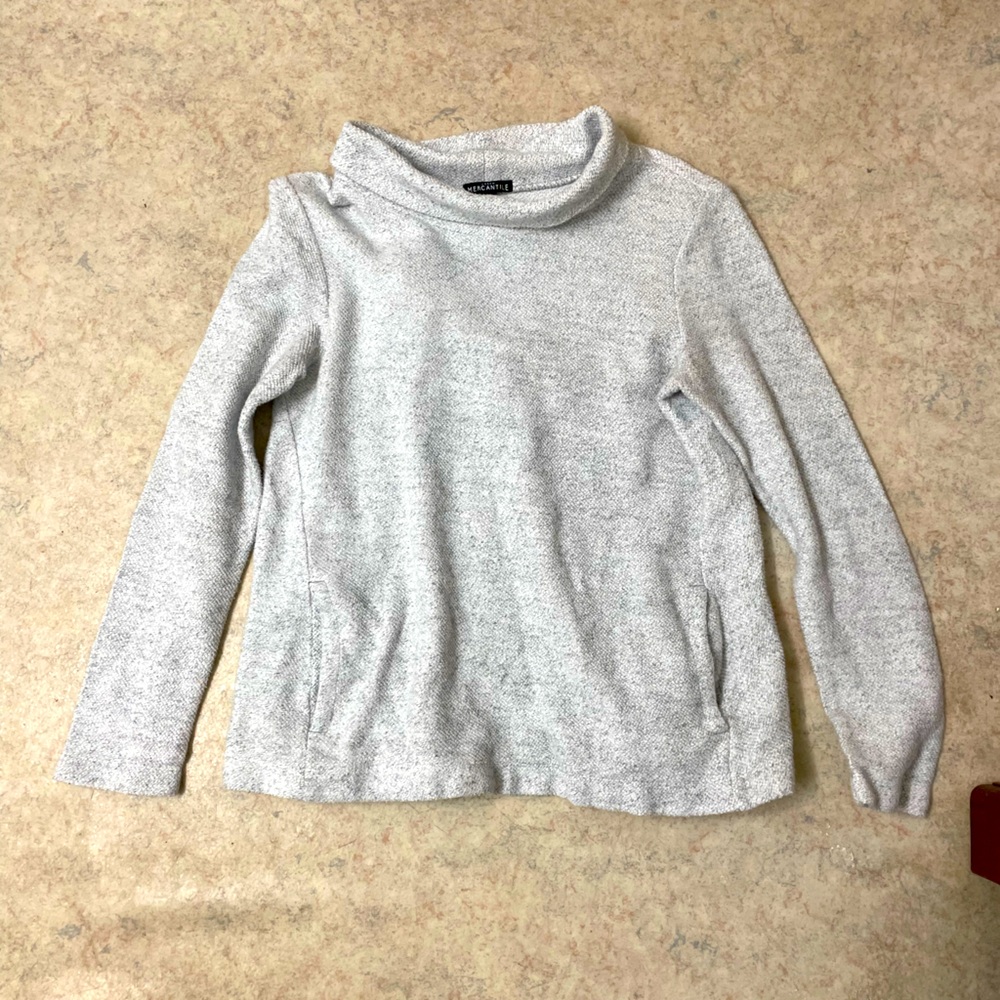 J. Crew Mercantile size Medium. Soft cotton sweater w small, loose turtleneck - Picture 1 of 7